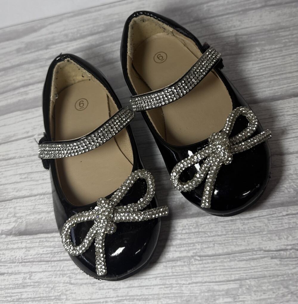 Kushyshoo Girl's Bow Mary Jane Dress Shoes Ballet Princess Flats Size 6